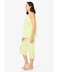 Only Neccessities Women's Only Necessities Sleeveless Pj Capri Set