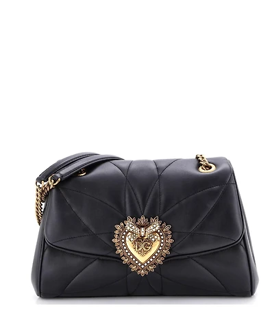 Pre-Owned Dolce & Gabbana Large Devotion Soft Shoulder Bag Quilted Leather