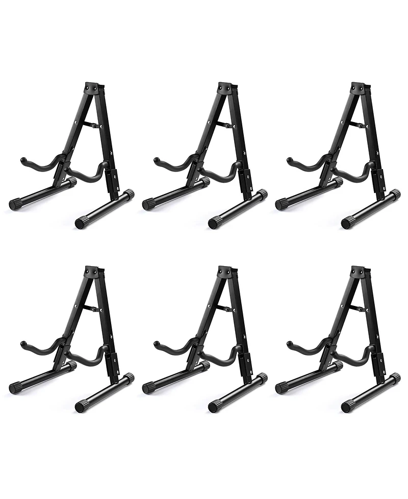 Yescom 6 Pcs Folding Guitar Stand Floor A-Frame w/ Foam Arms Instrument Display Universal for Acoustic Electric Bass