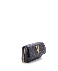 Pre-Owned Versace Virtus Clutch on Chain Quilted Leather