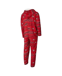 Concept Sport Men's Scarlet San Francisco 49ers Shuffle All-Over-Print Microfleece Full-Zip Union Suit
