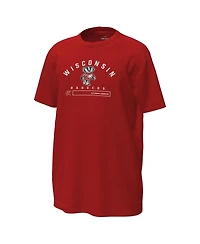 Under Armour Big Boys and Girls Red Wisconsin Badgers Inline Tech Stretch T-Shirt