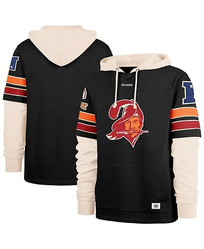 '47 Brand Men's Black Tampa Bay Buccaneers Throwback Split Zone Cornerback Duo Hoodie