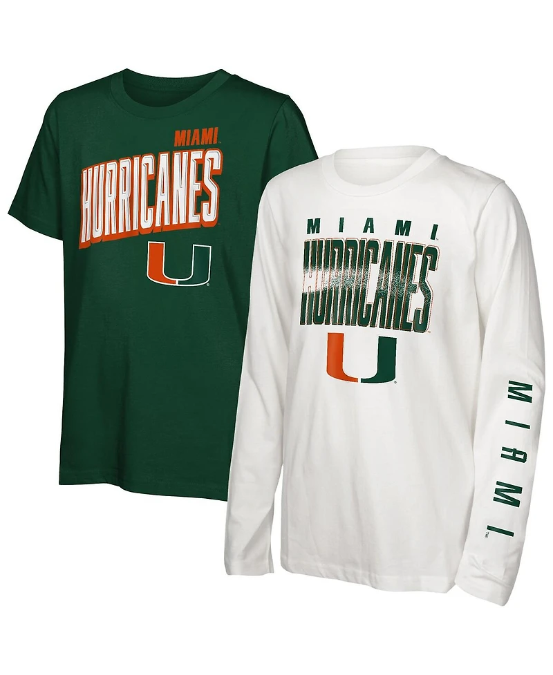 Outerstuff Preschool Miami Hurricanes Mix 3-in-1 Combo T-Shirt Set