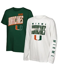 Outerstuff Preschool Miami Hurricanes Mix 3-in-1 Combo T-Shirt Set