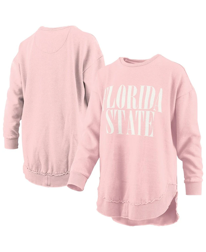 Pressbox Women's Pink Florida State Seminoles Poncho Fleece Pullover Sweatshirt