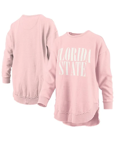 Pressbox Women's Pink Florida State Seminoles Poncho Fleece Pullover Sweatshirt
