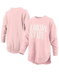 Pressbox Women's Pink Florida State Seminoles Poncho Fleece Pullover Sweatshirt