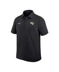 Nike Men's Black Wake Forest Demon Deacons Woven Dri-fit Polo Shirt