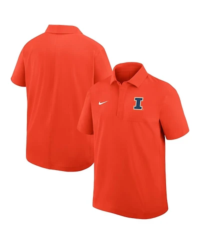 Nike Men's Orange Illinois Fighting Illini Woven Dri-fit Polo Shirt