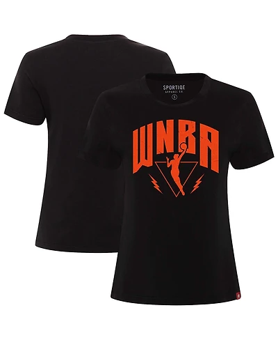 Sportiqe Women's Black Wnba Logo woman Arcadia Premium T-Shirt