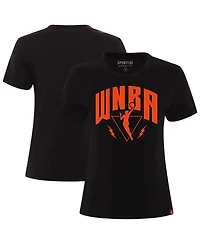 Sportiqe Women's Black Wnba Logo woman Arcadia Premium T-Shirt
