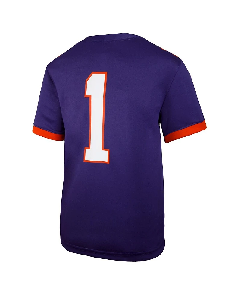 Nike Big Boys and Girls 1 Purple Clemson Tigers Untouchable Replica Game Jersey