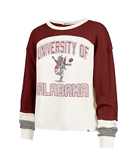 '47 Brand Women's Cream Alabama Crimson Tide Double Header Curve Raglan Long Sleeve T-Shirt