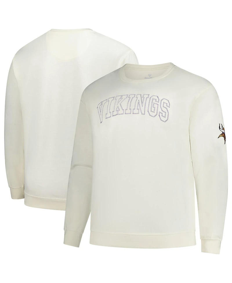 Profile Men's Cream Minnesota Vikings Big Tall Fleece Sweatshirt