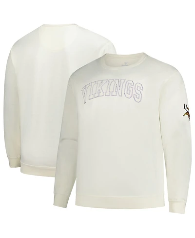 Profile Men's Cream Minnesota Vikings Big Tall Fleece Sweatshirt
