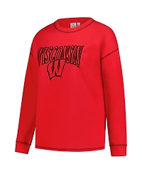 Fanatics Women's Red Wisconsin Badgers Plus Contrast Stitch Sweatshirt