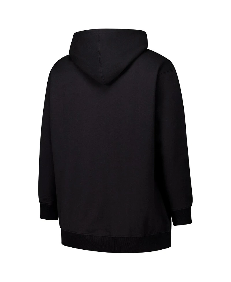 Fanatics Women's Black Georgia Bulldogs Plus Scrip Lace-Up V-Neck Hoodie