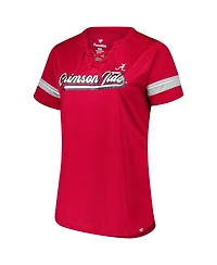 Fanatics Women's Crimson Alabama Tide Plus Overtime Readiness Lace-Up T-Shirt