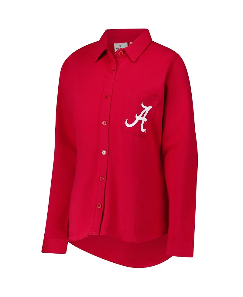 Fanatics Women's Crimson Alabama Tide Plus Button-Up Shacket