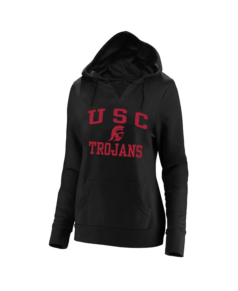 Champion Women's Black Usc Trojans Plus Heart Soul Notch Neck Pullover Hoodie