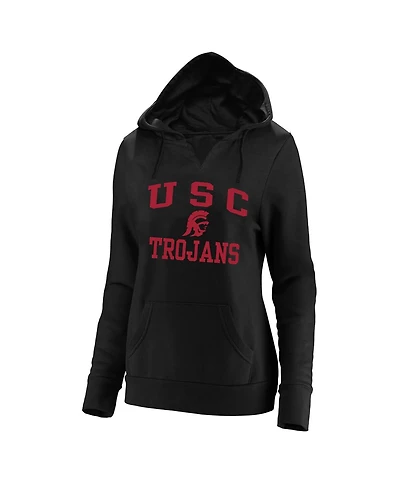 Champion Women's Black Usc Trojans Plus Heart Soul Notch Neck Pullover Hoodie