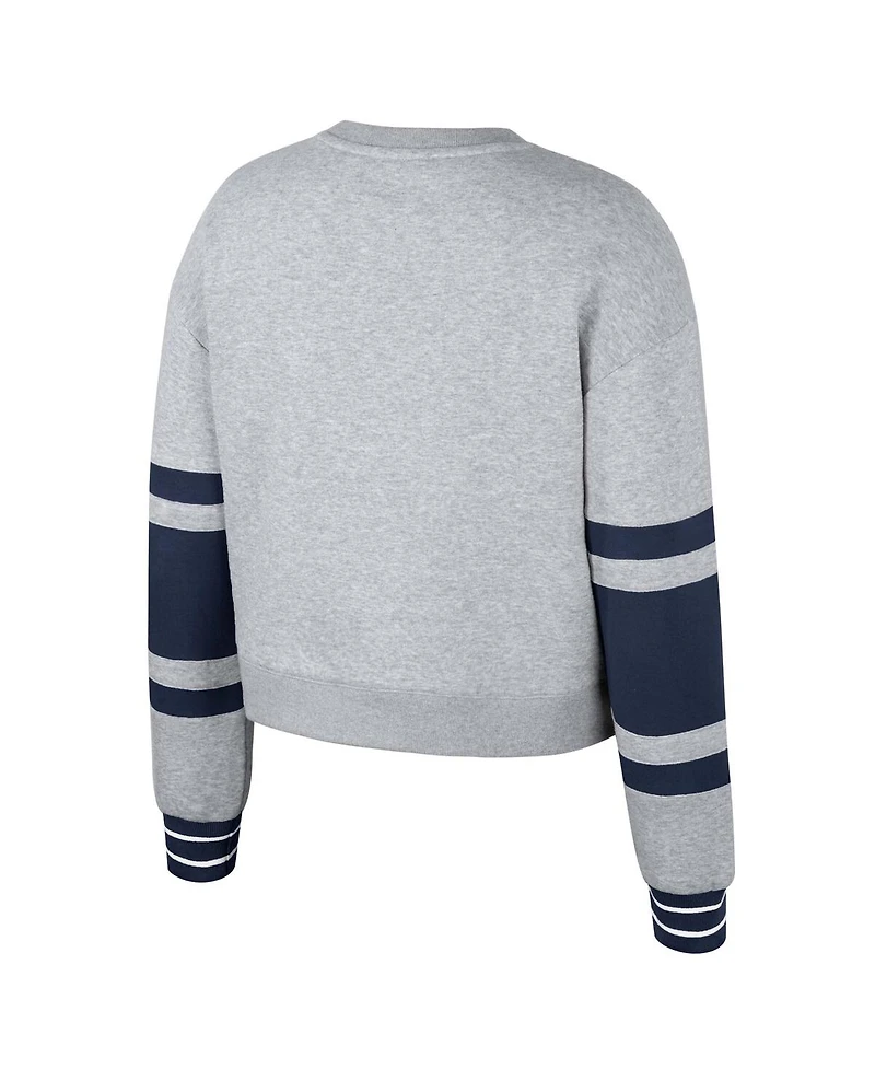 Stadium Essentials Women's Heather Gray Fc Cincinnati Scrimmage Cropped Pullover Sweatshirt