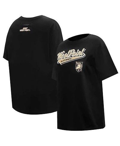 Pro Standard Women's Black Army Knights Script Tail Oversized Boyfriend T-Shirt