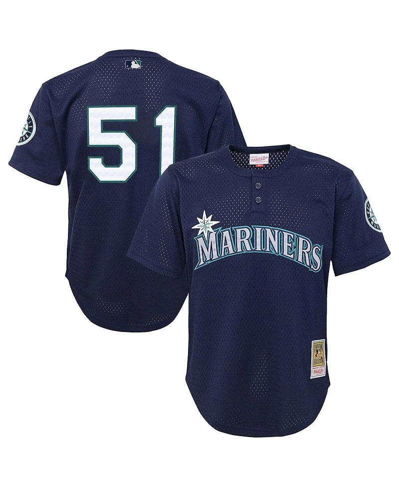 Mitchell & Ness Big Boys and Girls Ichiro Suzuki Navy Seattle Mariners Cooperstown Collection Mesh Batting Practice Jersey