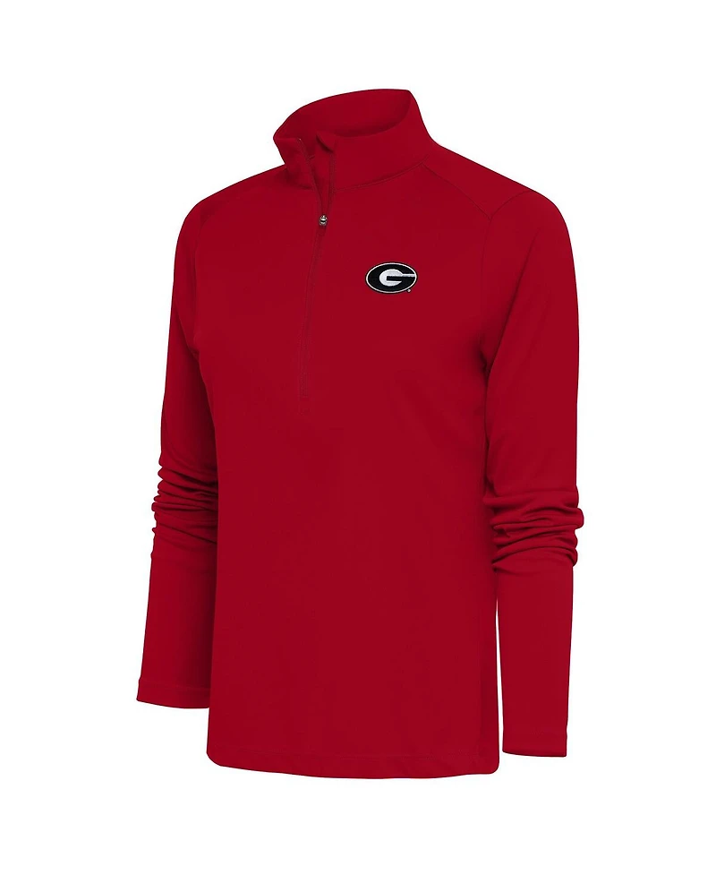 Antigua Women's Red Georgia Bulldogs Tribute Half-Zip Pullover Sweatshirt