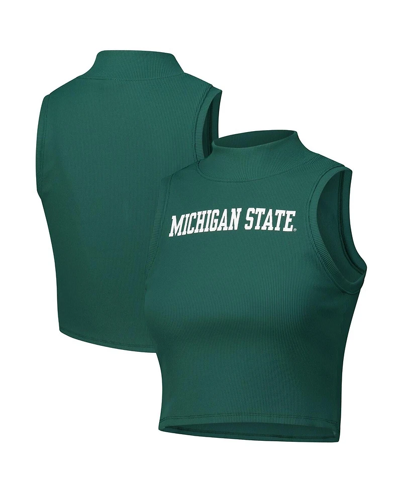 ZooZatz Women's Green Michigan State Spartans Cropped Tank Top