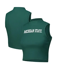 ZooZatz Women's Green Michigan State Spartans Cropped Tank Top