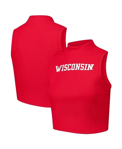 ZooZatz Women's Red Wisconsin Badgers Cropped Tank Top