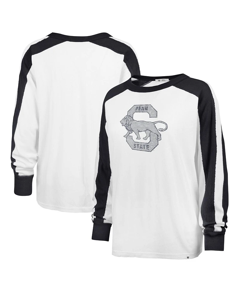 '47 Brand Women's White Penn State Nittany Lions Premier Caribou Raglan Long Sleeve T-Shirt