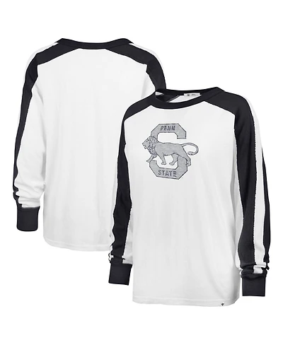 '47 Brand Women's White Penn State Nittany Lions Premier Caribou Raglan Long Sleeve T-Shirt