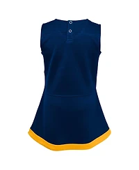Outerstuff Girls Preschool 2-Piece Navy West Virginia Mountaineers Cheer Captain Jumper Dress and Bloomers Set