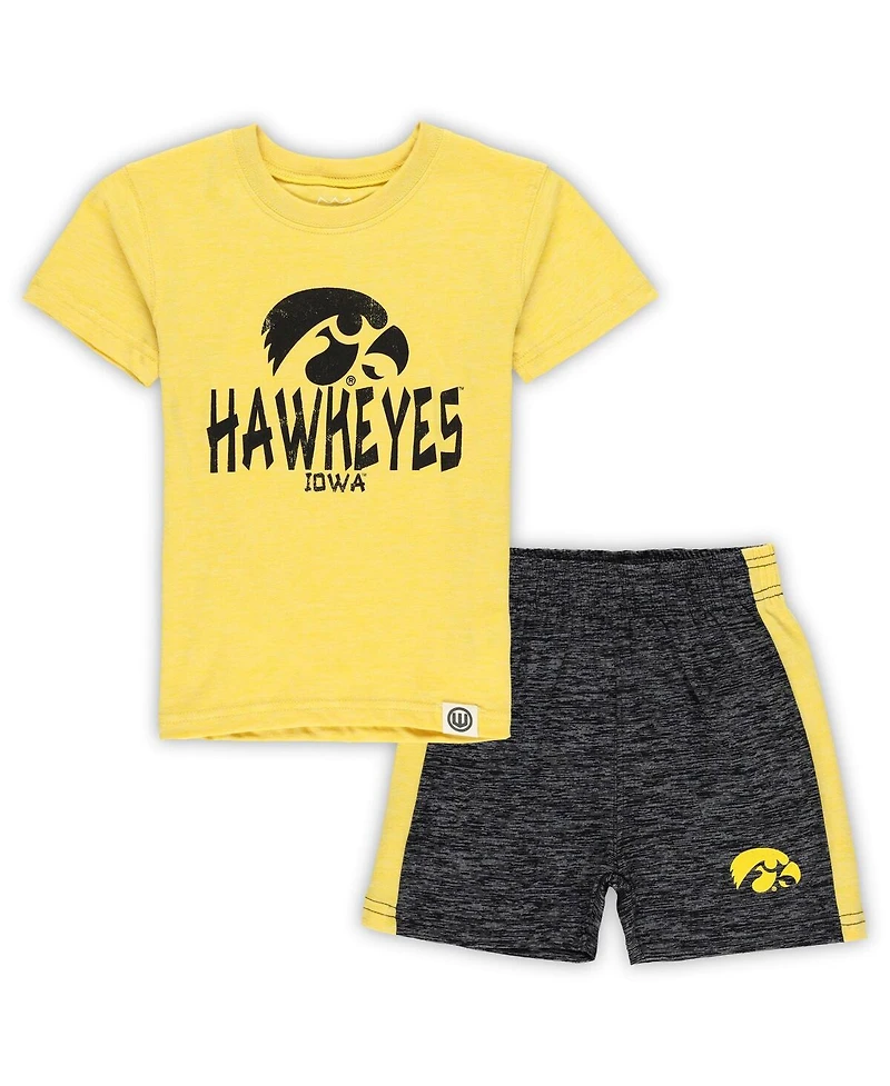Wes & Willy 2-Piece Toddler Iowa Hawkeyes Cloudy Yarn T-Shirt and Shorts Set