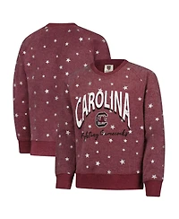 Wes & Willy Big Girls Garnet South Carolina Gamecocks Shimmer Star Reverse Sweatshirt