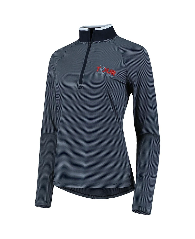 Under Armour Women's Gray Tour Championship T2 Stripe Raglan Quarter-Zip Jacket
