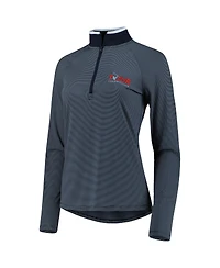 Under Armour Women's Gray Tour Championship T2 Stripe Raglan Quarter-Zip Jacket