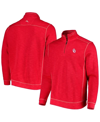 Tommy Bahama Men's Crimson Oklahoma Sooners Sport Tobago Bay Tri-Blend Mock Neck Half-Zip Jacket