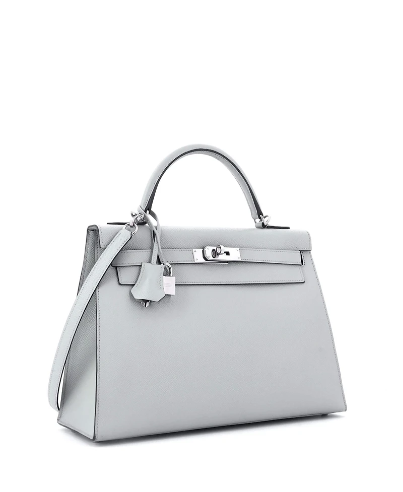 Pre-Owned Hermes Kelly Handbag Epsom with Palladium Hardware