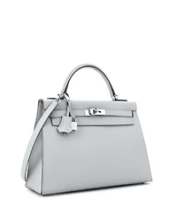 Pre-Owned Hermes Kelly Handbag Epsom with Palladium Hardware