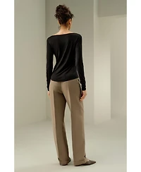 Lilysilk Women's Scoop-Neck Pure Silk Slim Fit Top