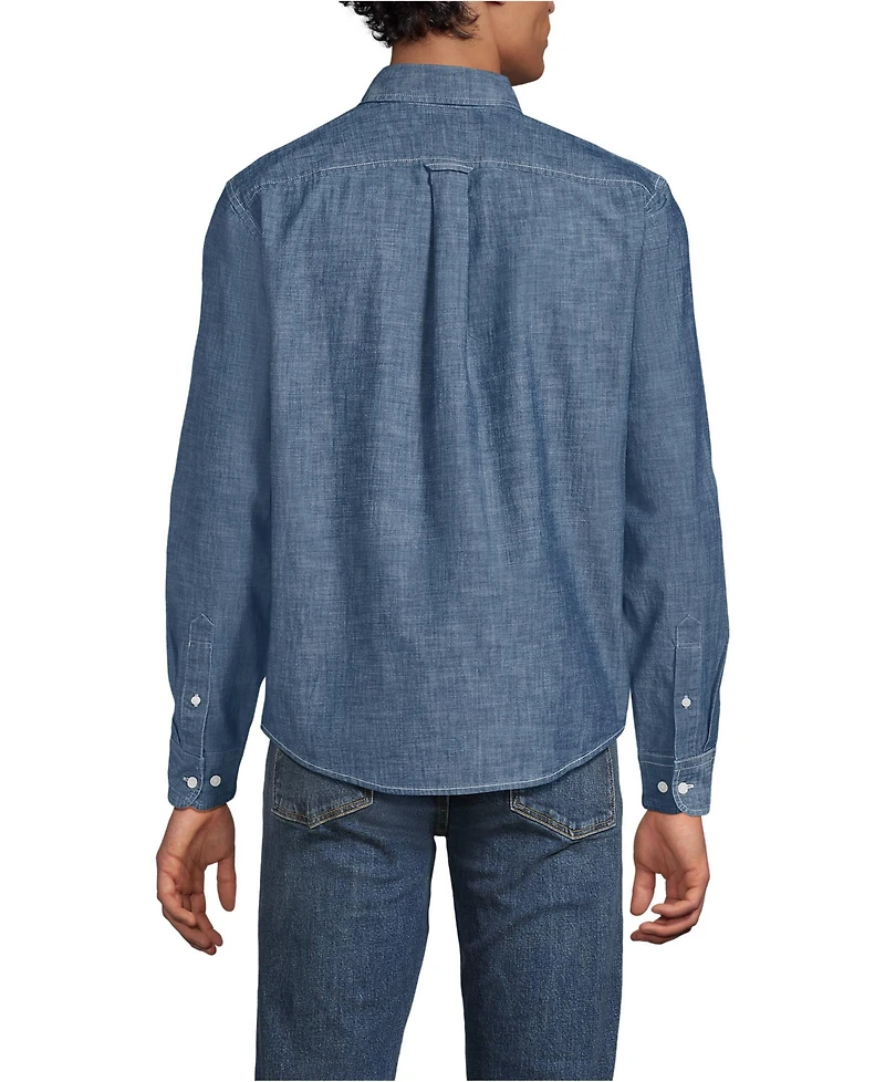 Lands' End Men's Long Sleeve Chambray Shirt