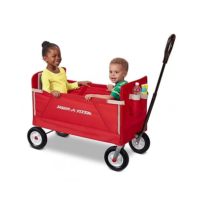 Radio Flyer All Terrain 3-in-1 Off Road Ez Fold Wagon for Kids and Cargo, Red