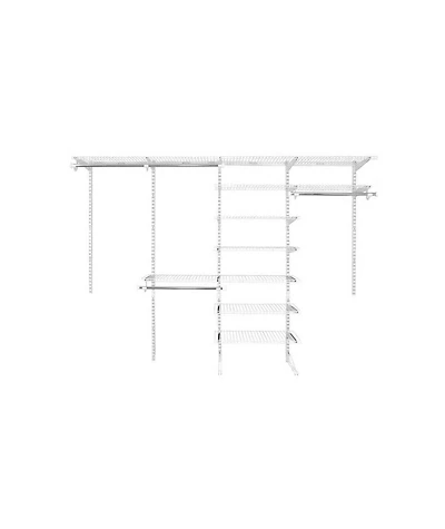 Rubbermaid FastTrack 6 to 10 Ft Wide White Wire Closet Configuration Storage Kit