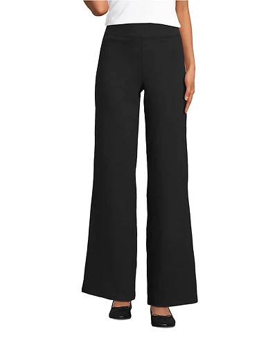 Lands' End Women's Petite Starfish High Rise Pull On Wide Leg Pocket Pants