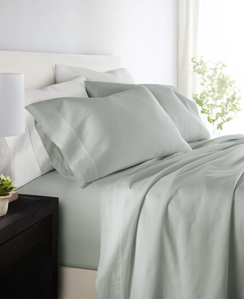 ienjoy Home Long Staple 300-Thread Count Cotton Solid 4-Pc. Sheet Set, Split King