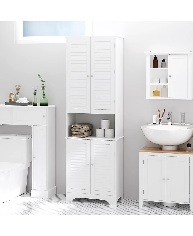Slickblue Bathroom Storage Cabinet Wall-Mount with Mirror for Toiletries
